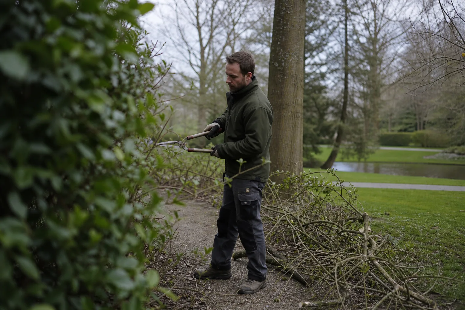 Groenwerk in de Nederlandse buitenruimte. Beeld bij het artikel: Waar moet je op letten als je snoeiwerk rond het broedseizoen inplant?